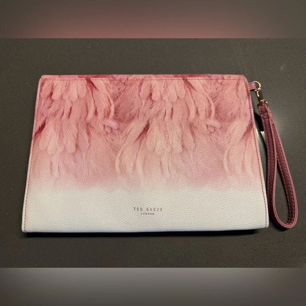 TED BAKER Angel Falls Envelope Pouch Clutch Wristlet BarbieCore Designer RARE